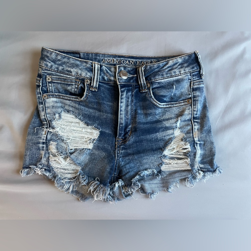 American Eagle Hi-Rise Shortie Jean Shorts